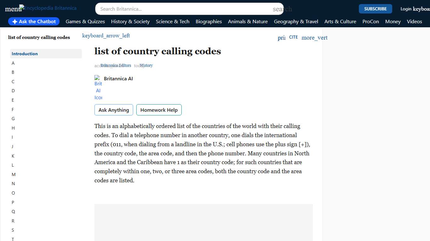 List of country calling codes USA, India, UK, Australia, & Canada Britannica